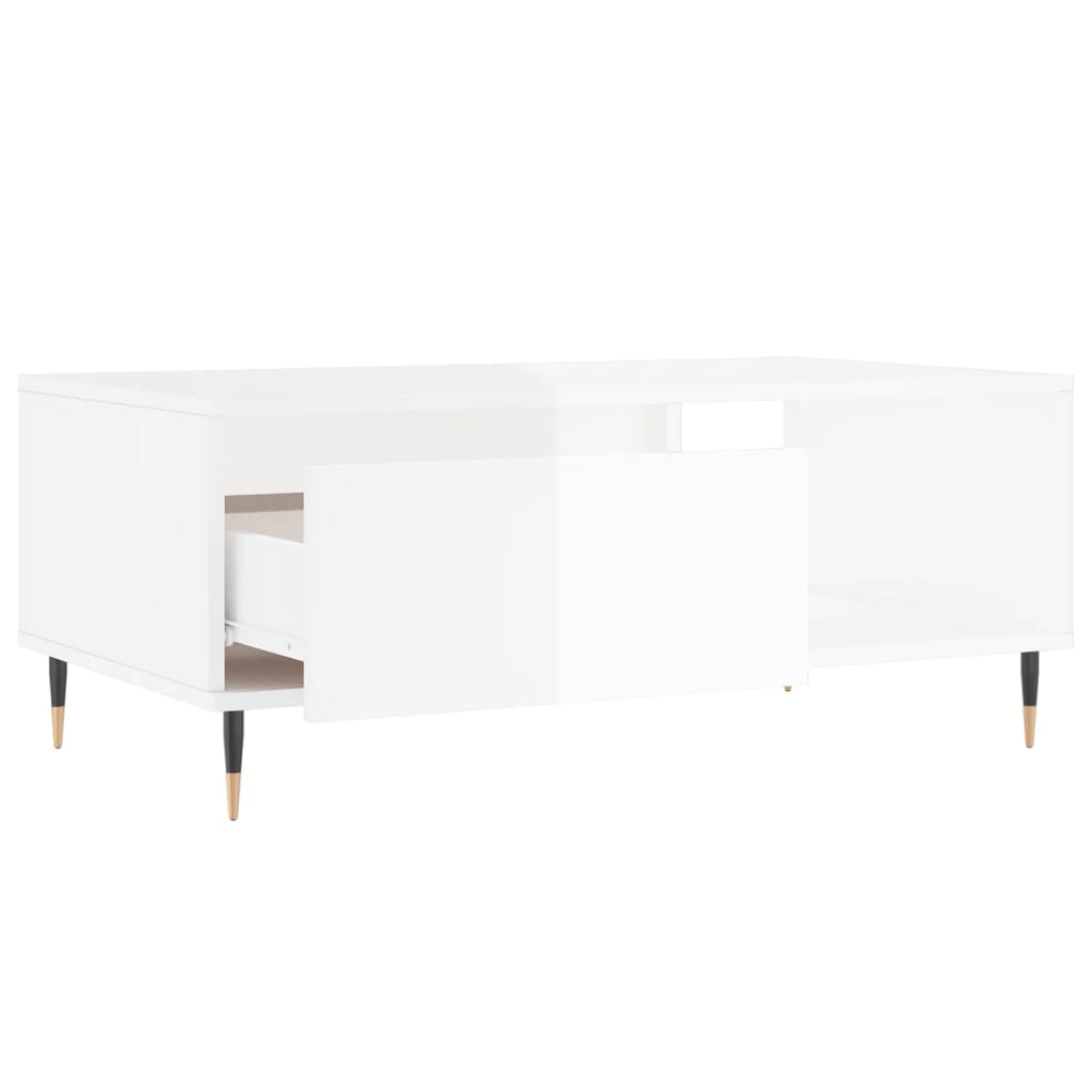 Mesa de centro 90x50x36,5 cm derivados madeira branco brilhante