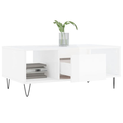 Mesa de centro 90x50x36,5 cm derivados madeira branco brilhante