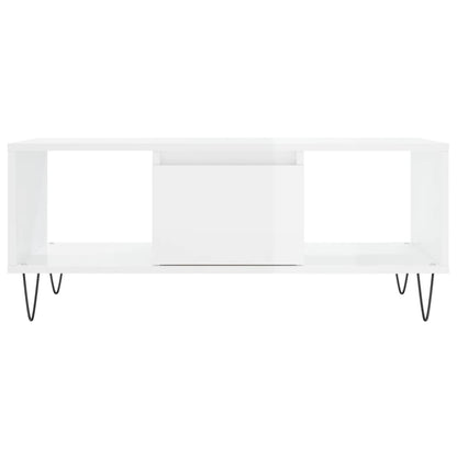 Mesa de centro 90x50x36,5 cm derivados madeira branco brilhante