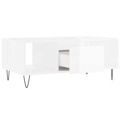 Mesa de centro 90x50x36,5 cm derivados madeira branco brilhante