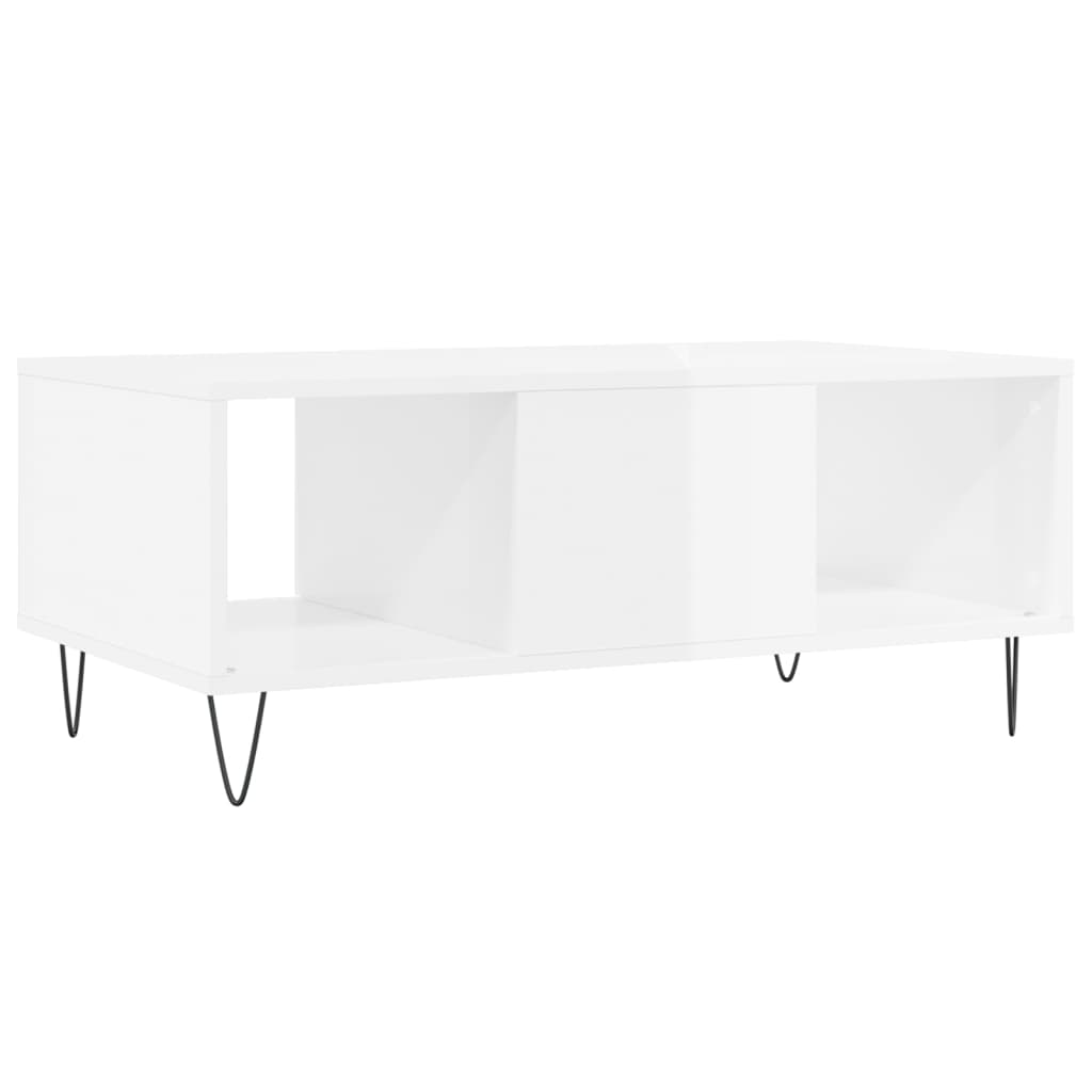 Mesa de centro 90x50x36,5 cm derivados madeira branco brilhante