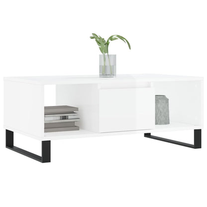 Mesa de centro 90x50x36,5 cm derivados madeira branco brilhante