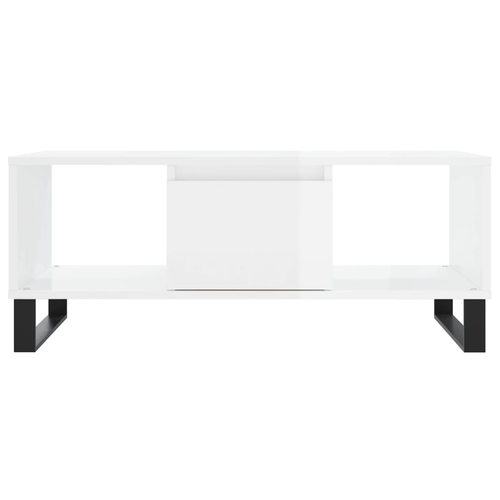 Mesa de centro 90x50x36,5 cm derivados madeira branco brilhante