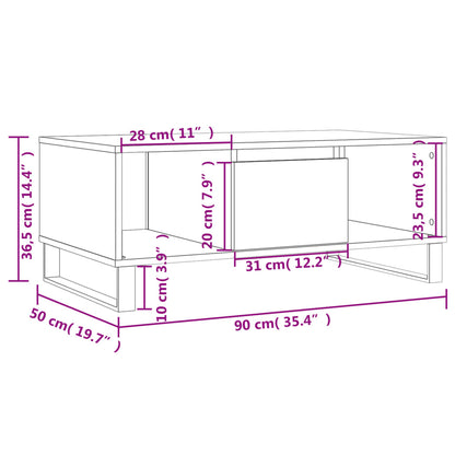 Mesa de centro 90x50x36,5 cm derivados madeira carvalho sonoma