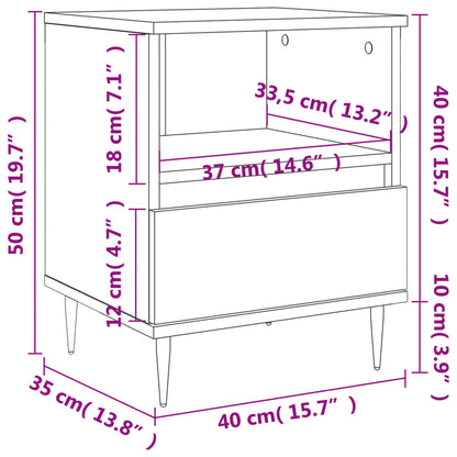 Mesa de cabeceira 40x35x50 cm derivados de madeira branco