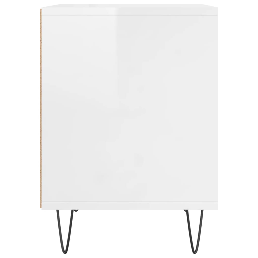 Mesa de cabeceira 40x35x50cm derivados madeira branco brilhante