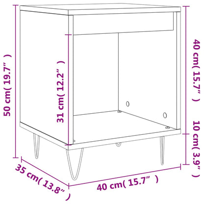 Mesa de cabeceira 40x35x50cm derivados madeira branco brilhante