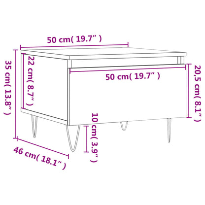 Mesa de centro 50x46x35 cm derivados madeira branco brilhante