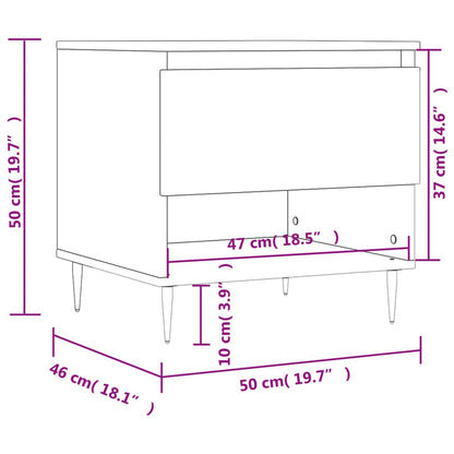 Mesa de centro 50x46x50 cm derivados de madeira cinzento sonoma