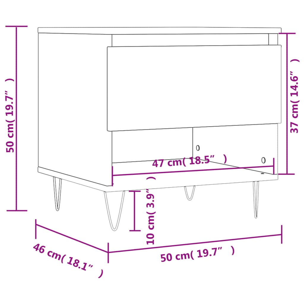 Mesa de centro 50x46x50 derivados de madeira branco