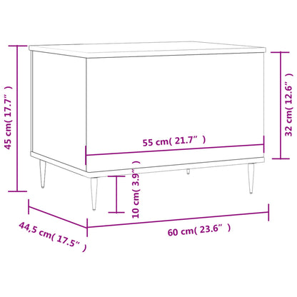 Mesa centro 60x44,5x45 cm derivados madeira carvalho castanho