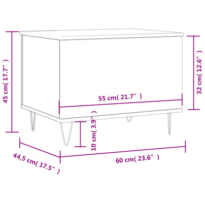 Mesa de centro 60x44,5x45 cm derivados de madeira branco