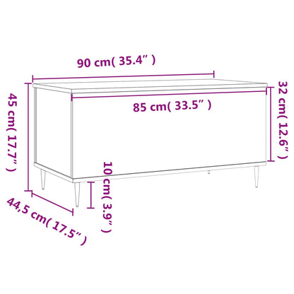 Mesa centro 90x44,5x45 cm derivados de madeira branco brilhante