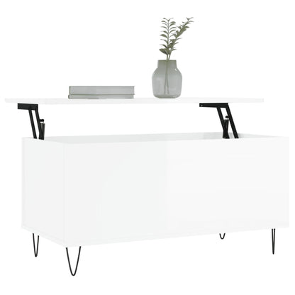 Mesa centro 90x44,5x45 cm derivados de madeira branco brilhante