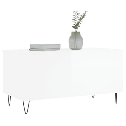 Mesa centro 90x44,5x45 cm derivados de madeira branco brilhante