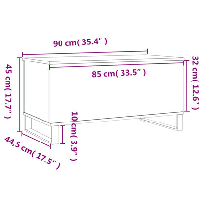 Mesa de centro 90x44,5x45 cm derivados madeira carvalho sonoma