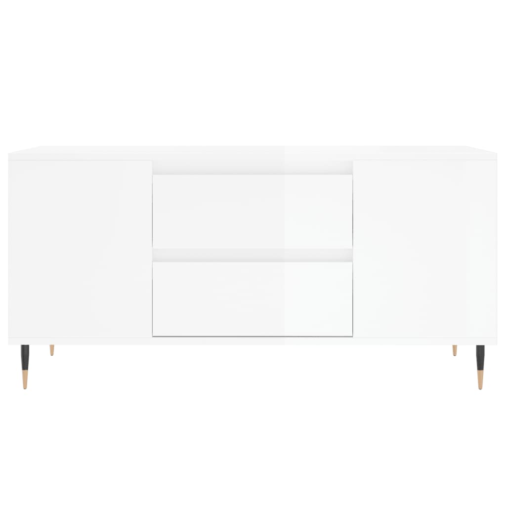 Mesa centro 102x44,5x50cm derivados de madeira branco brilhante