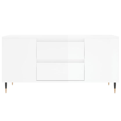 Mesa centro 102x44,5x50cm derivados de madeira branco brilhante