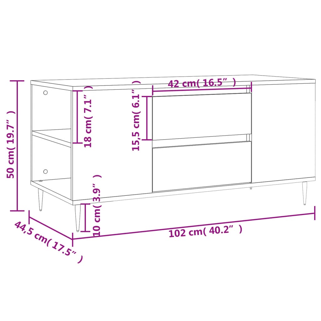 Mesa de centro derivados de madeira cinza cimento