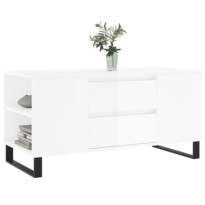 Mesa centro 102x44,5x50cm derivados de madeira branco brilhante