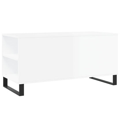 Mesa centro 102x44,5x50cm derivados de madeira branco brilhante