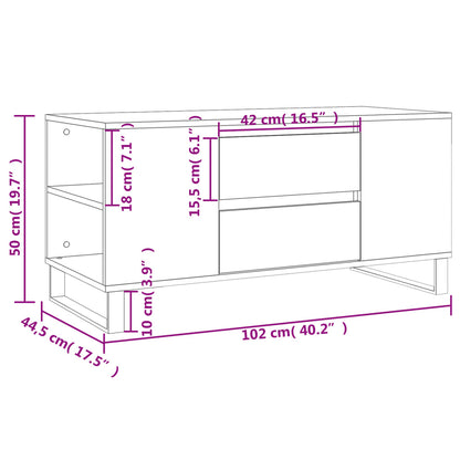 Mesa centro 102x44,5x50cm derivados de madeira branco brilhante