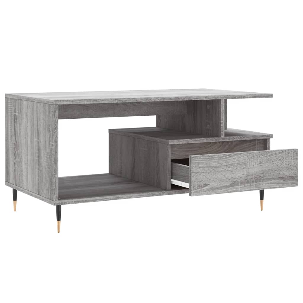 Mesa de centro 90x49x45 cm derivados de madeira cinzento sonoma