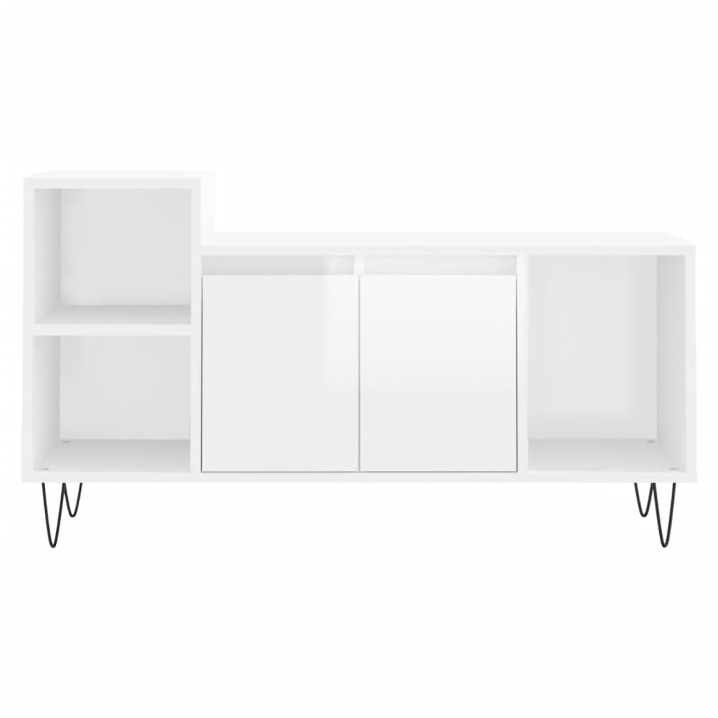 Móvel de TV 100x35x55 cm derivados madeira branco brilhante