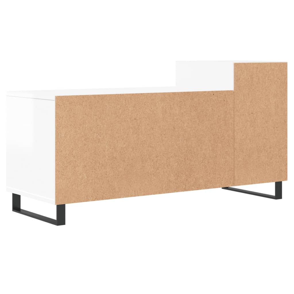 Móvel de TV 100x35x55 cm derivados madeira branco brilhante