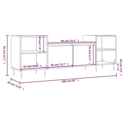 Móvel de TV 160x35x55 cm derivados de madeira branco