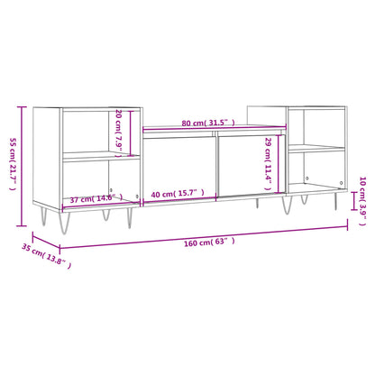 Móvel de TV 160x35x55 cm derivados de madeira branco