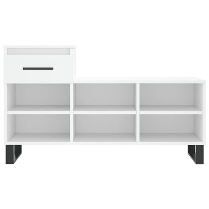 Sapateira Laila - Com 1 Gaveta e 6 Prateleiras - Cor Branco - 102 x 36 x 60 cm - Derivados de Madeira com Estrutura de Metal - Design Moderno