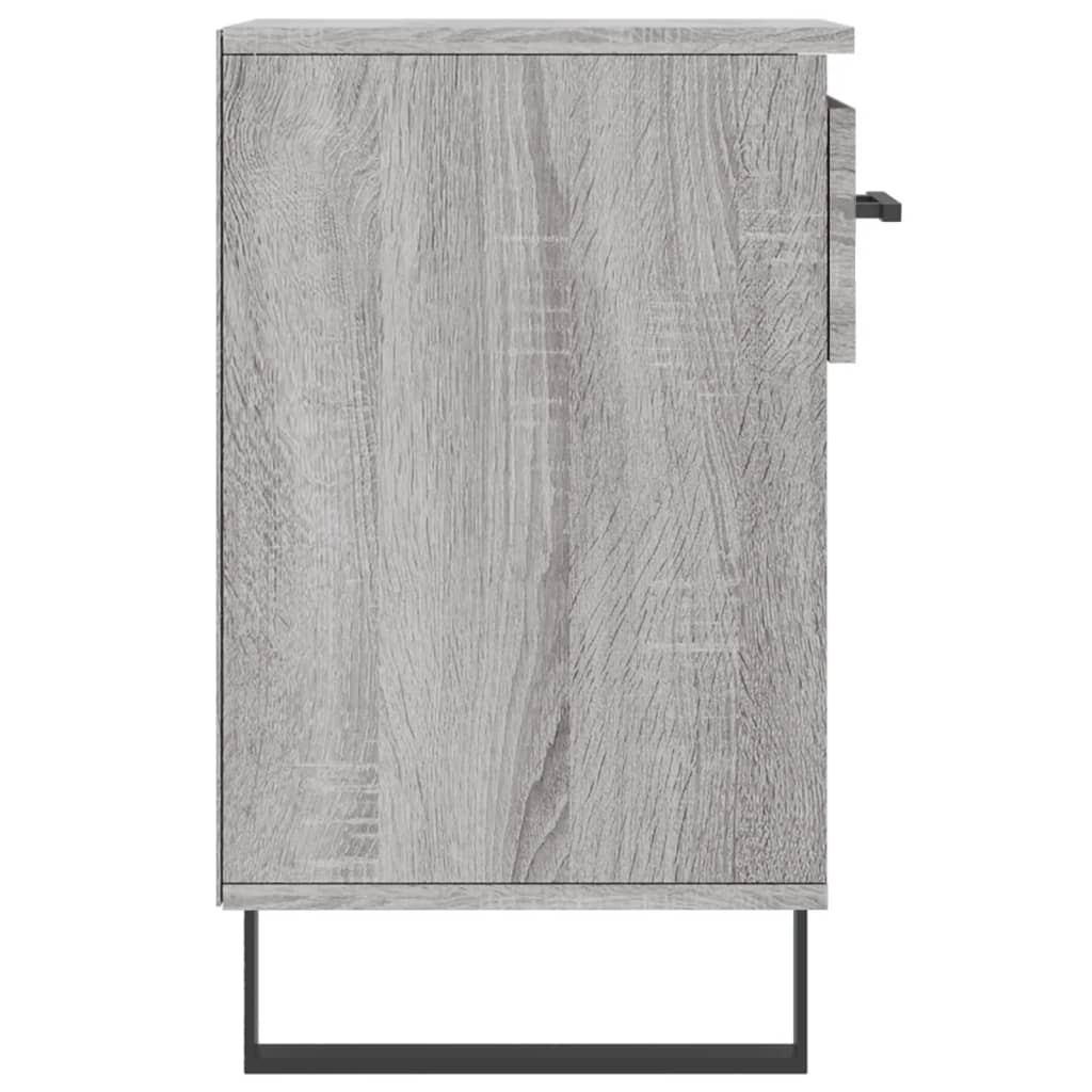 Sapateira Laila - Com 1 Gaveta e 6 Prateleiras - Cor Cinzento Sonoma - 102 x 36 x 60 cm - Derivados de Madeira com Estrutura de Metal - Design Moderno