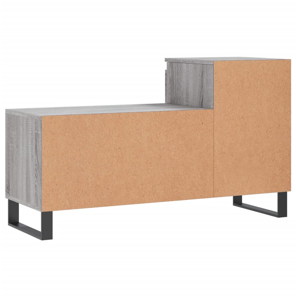 Sapateira Laila - Com 1 Gaveta e 6 Prateleiras - Cor Cinzento Sonoma - 102 x 36 x 60 cm - Derivados de Madeira com Estrutura de Metal - Design Moderno