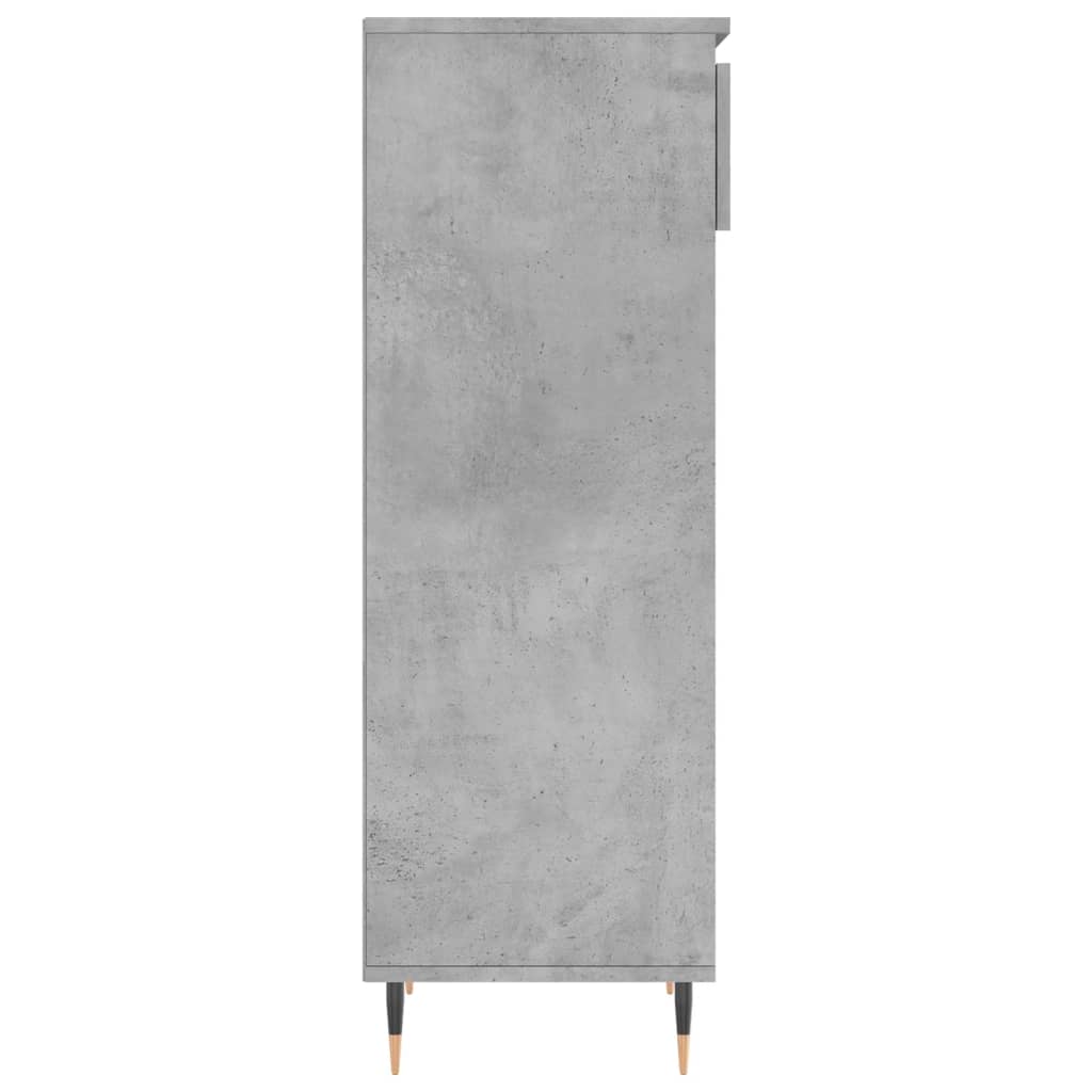 Sapateira Celtia - Com 1 Gaveta e 4 Prateleiras - Cor Cinzento Cimento - 40x36x105 cm - Derivados de Madeira e Pés em Metal - Design Moderno