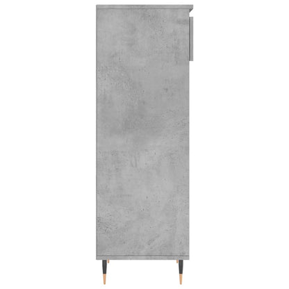 Sapateira Celtia - Com 1 Gaveta e 4 Prateleiras - Cor Cinzento Cimento - 40x36x105 cm - Derivados de Madeira e Pés em Metal - Design Moderno