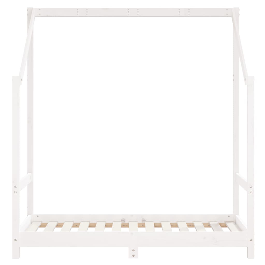 Estrutura de cama infantil 70x140 cm pinho maciço branco