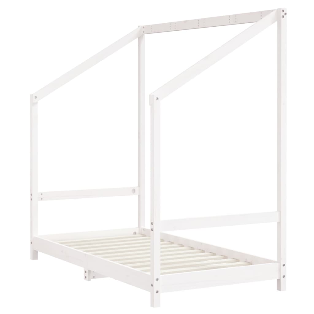 Estrutura de cama infantil 80x160 cm pinho maciço branco