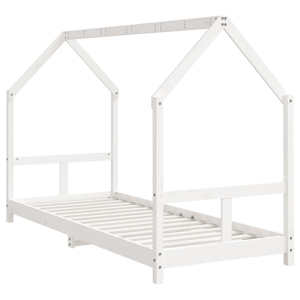 Estrutura de cama infantil 80x200 cm pinho maciço branco