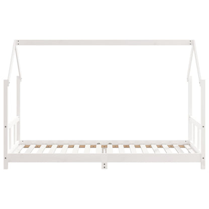 Estrutura de cama infantil 90x200 cm pinho maciço branco