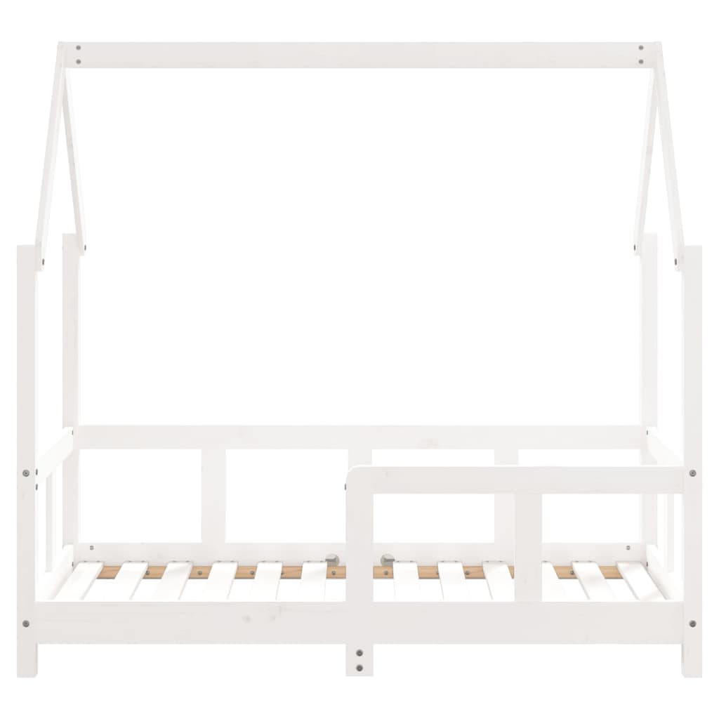 Estrutura de cama infantil 70x140 cm pinho maciço branco