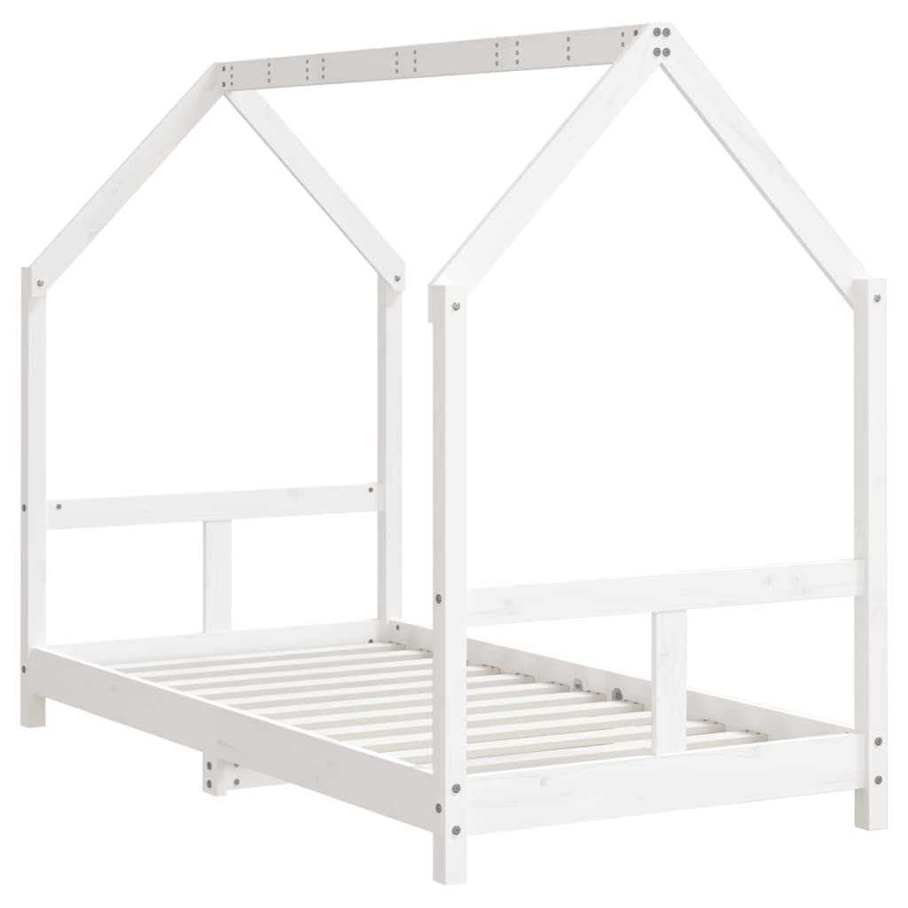 Estrutura de cama infantil 80x160 cm pinho maciço branco