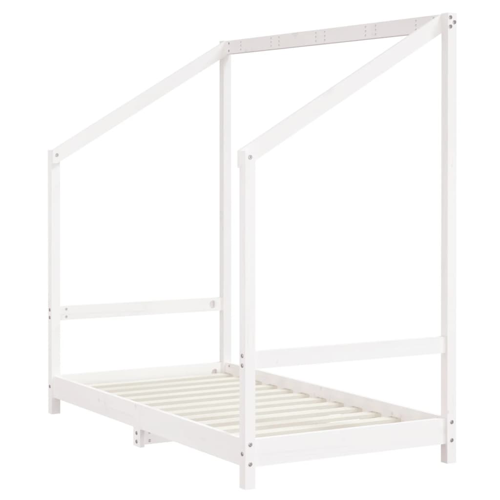 Estrutura de cama infantil 2x(80x160) cm pinho maciço branco