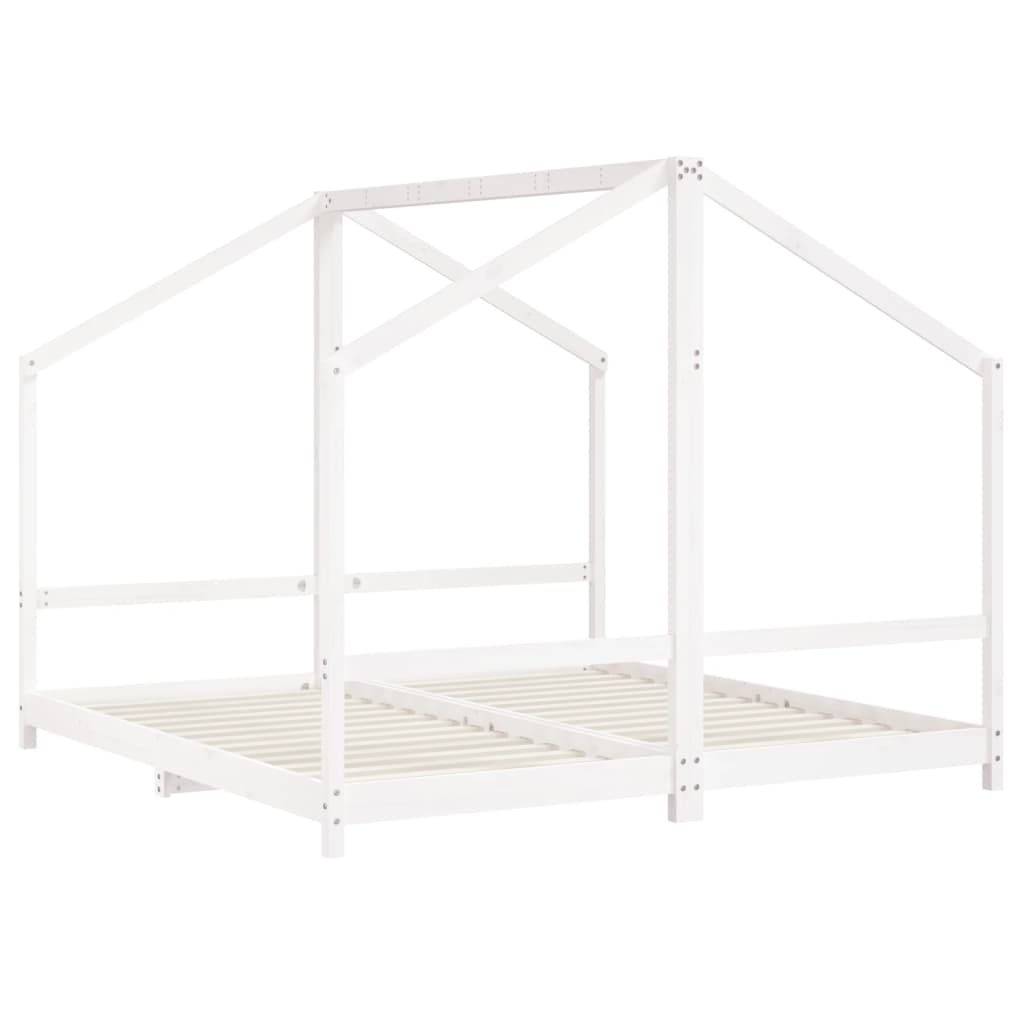 Estrutura de cama infantil 2x(90x190) cm pinho maciço branco