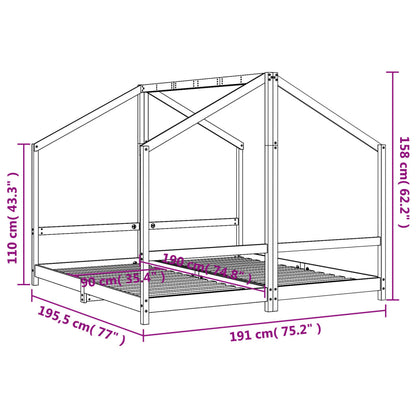 Estrutura de cama infantil 2x(90x190) cm pinho maciço branco