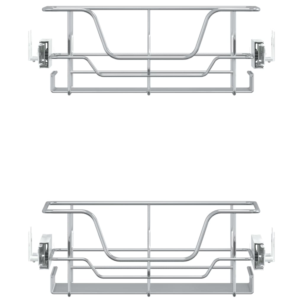 Cestos de arame removíveis 2 pcs 45 cm prateado