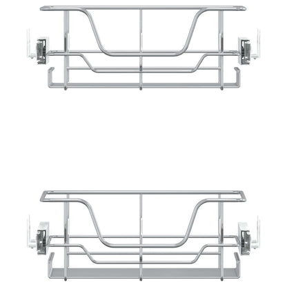 Cestos de arame removíveis 2 pcs 45 cm prateado