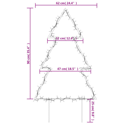 Decoração árvore de Natal c/ luz e estacas 115 luzes LED 90 cm