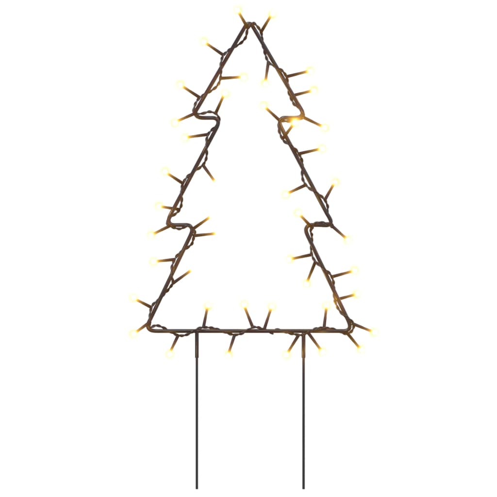 Decoração árvore de Natal c/ luz e estacas 3 pcs 50 LEDs 30 cm