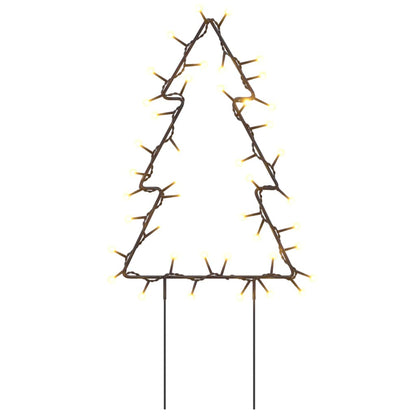 Decoração árvore de Natal c/ luz e estacas 3 pcs 50 LEDs 30 cm